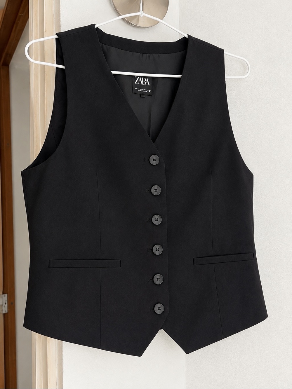 Zara Black Women's Tailored Button Vest and trouser set